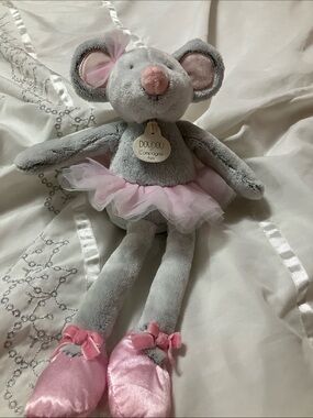 Doudou et Compagnie Paris Pink Collectible Precious Ballerina Mouse Gray Plush